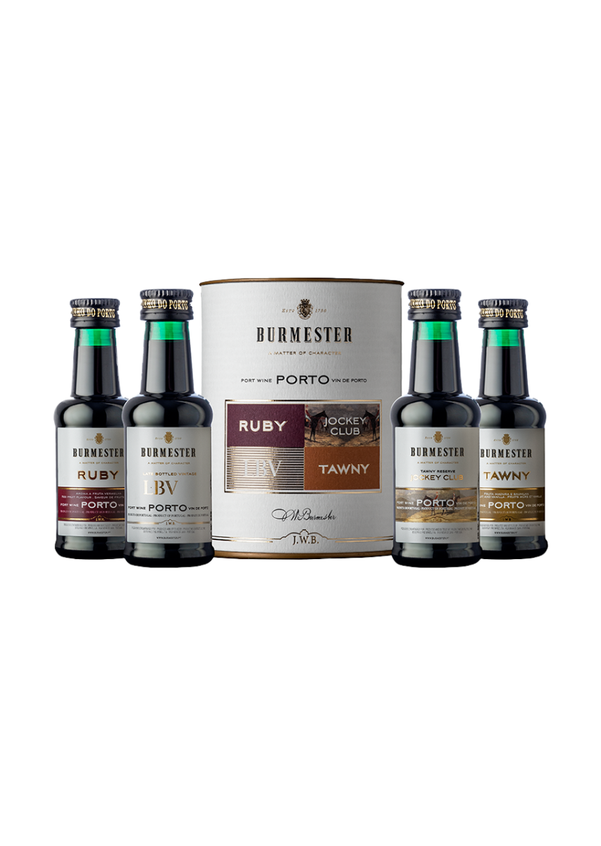 Burmester, Porto DOP Assorti koker 4 x 0,05 lt, Ruby, Tawny, LBV, Jockey Club nvt - 0,2 l