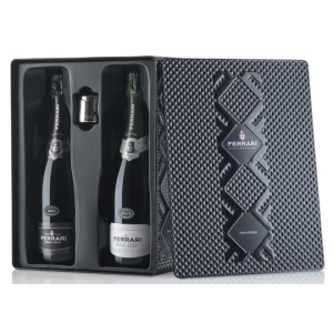 Ferrari,  Black tin Gift box voor 2 fles + Stopper (Fles niet inbegrepen) nvt - 0 l