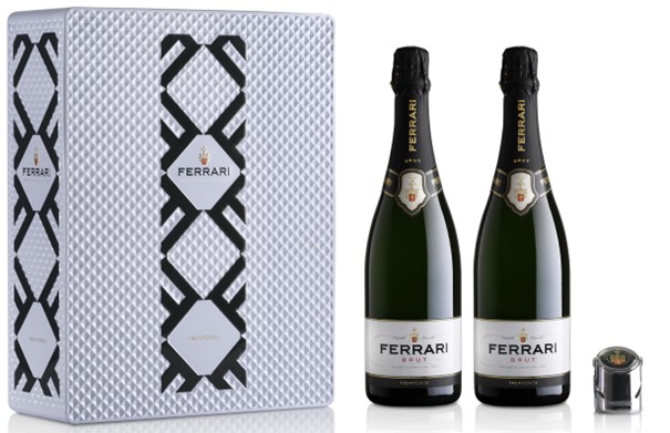 Ferrari, White Tin Gift box voor 2 fles + Stopper (Fles niet inbegrepen) nvt - 0 l