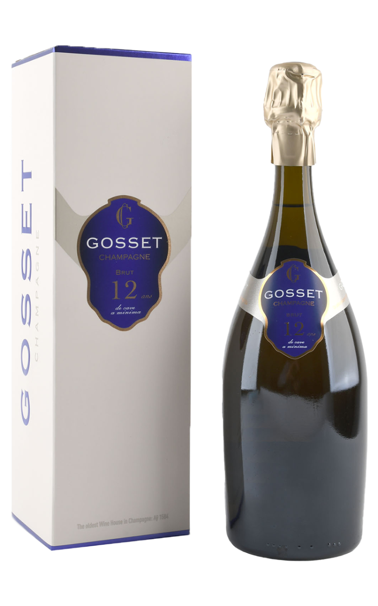 Champagne Gosset, Champagne AC 12 ans de Cave a minima + giftbox nvt - 0,75 l