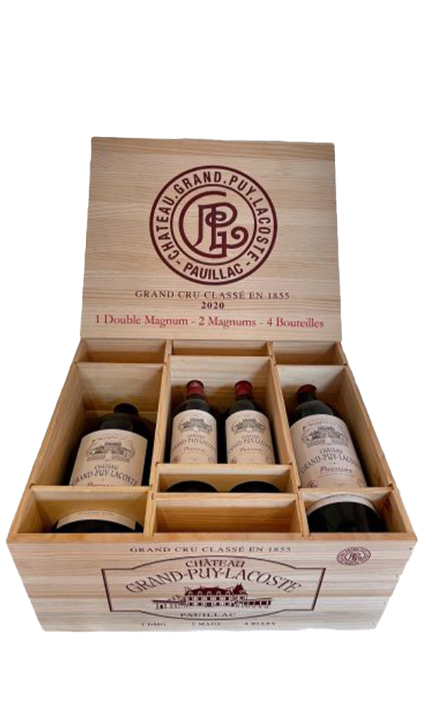 Château Grand Puy Lacoste, Pauillac AC Variation 1x D-magn, 2 Magn. 4 flessen 5GCC 2021 - 9 l