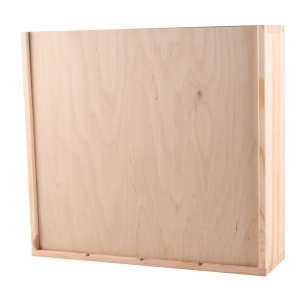 Houten kist,  4-vaks met schuifdeksel nvt - 0,75 l