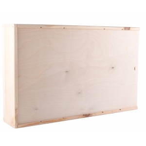 Houten kist,  6-vaks met schuifdeksel nvt - 0,75 l