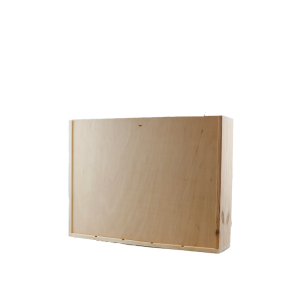 Houten kist,  5-vaks met schuifdeksel nvt - 0,75 l